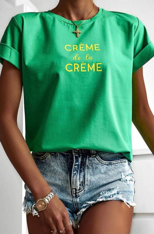 'Crème De La Crème' Slogan T-shirt